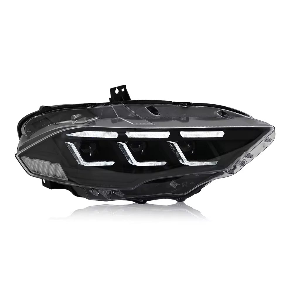 Ford Mustang S650 Style LED Headlight close-up, Los Reyes Performance