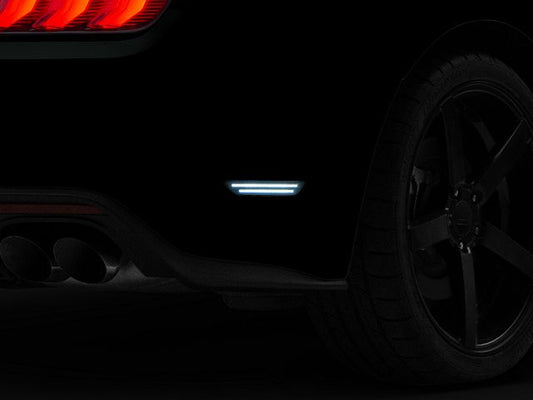 Dynamic LED Rear Side Markers; White; Smoked | Ford Mustang 2015-2023