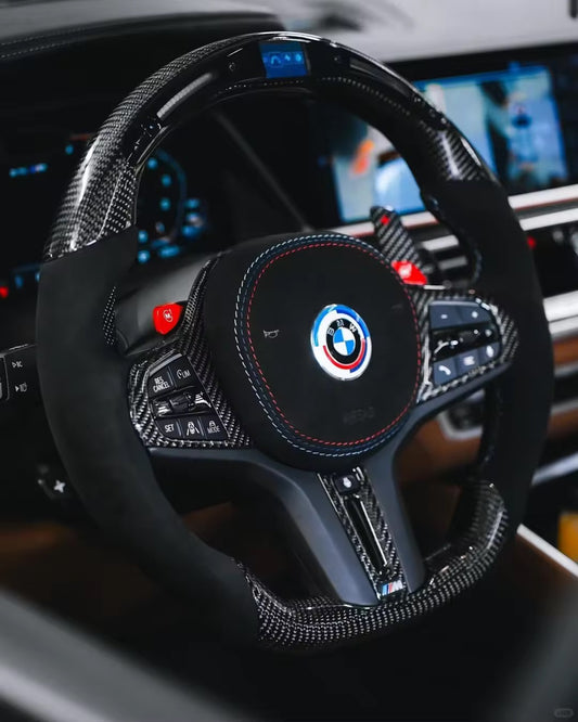 BMW G8X Carbon Fiber Steering Wheel w/ Rpm lights