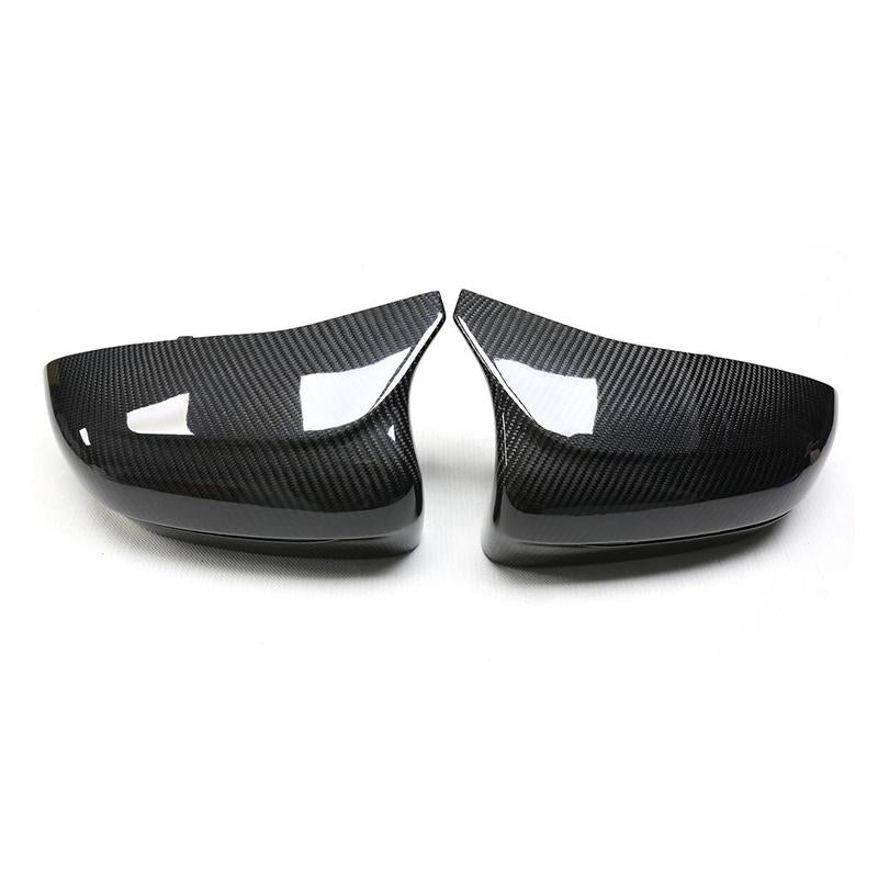 BMW F90 M5 dry carbon fiber OEM replacement mirror caps by Los Reyes Performance