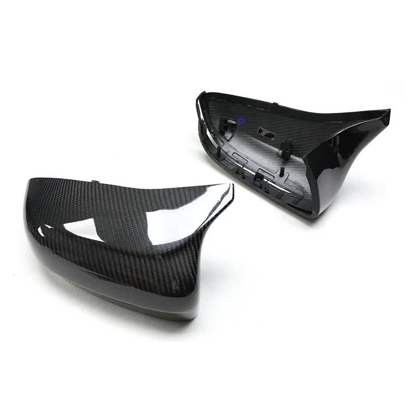 BMW F90 M5 dry carbon fiber OEM replacement mirror caps by Los Reyes Performance