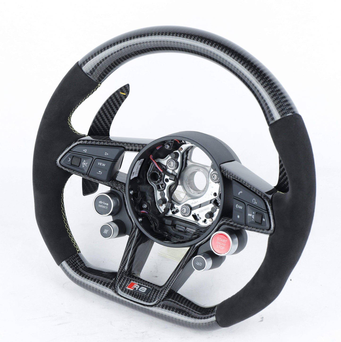 Audi R8 V10 Gen 2 Custom Carbon Fiber Steering Wheel installed, Los Reyes Performance