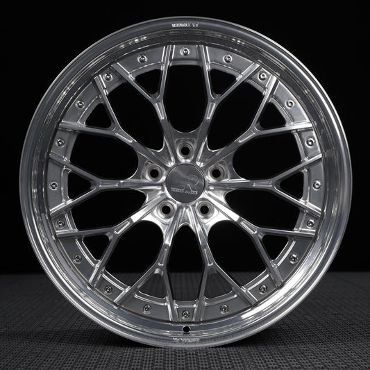 Car wheel rim on a black background