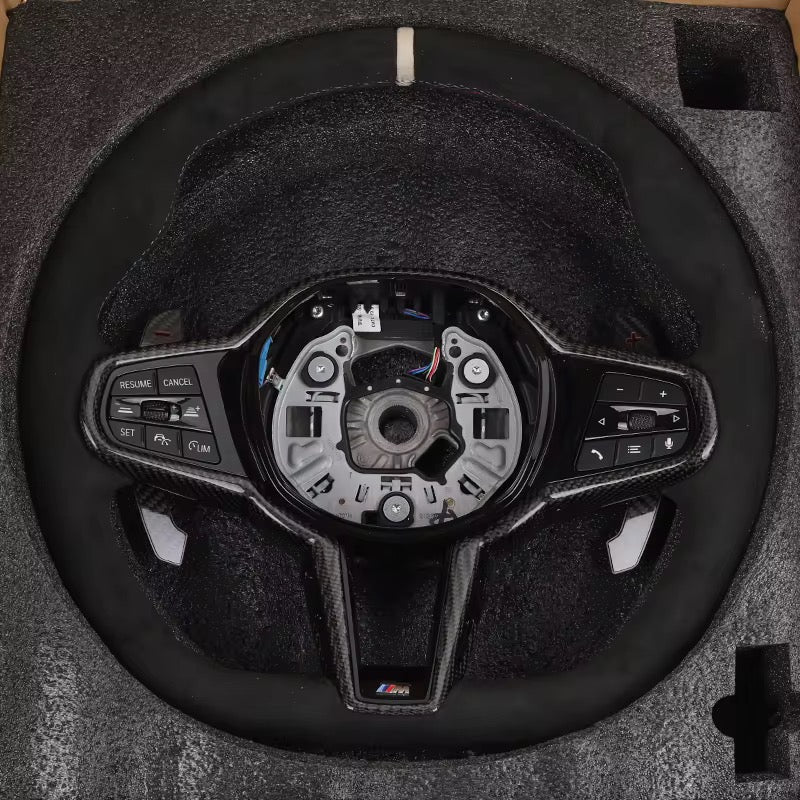 BMW G8X Carbon Fiber Steering Wheel w/ Rpm lights