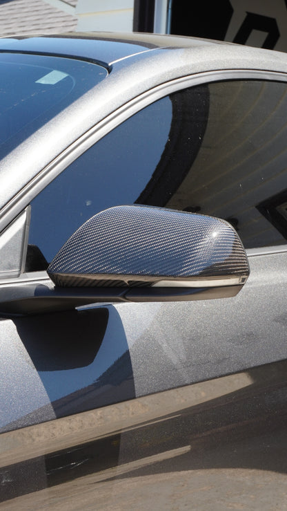 Carbon Fiber Mirror OEM Style Replacement Caps W/ Turn Signal| Mustang S550 (15-23) Los Reyes Performance