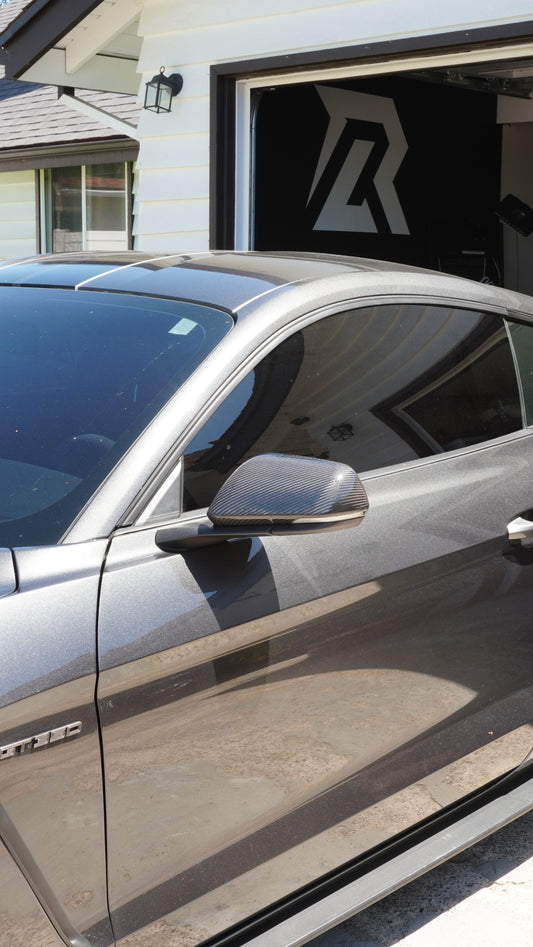 Carbon Fiber Mirror OEM Style Replacement Caps W/ Turn Signal| Mustang S550 (15-23) Los Reyes Performance