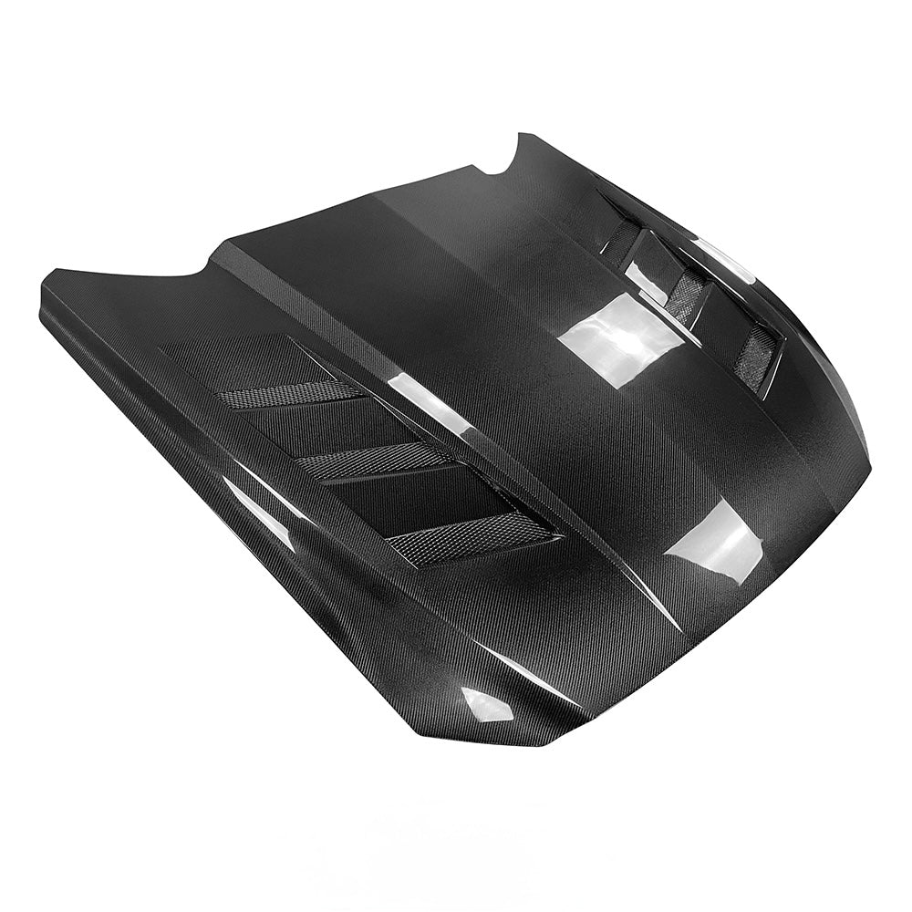 GT3 Vented Carbon Fiber Hood For Ford Mustang Gen6 S550.2 2018-2023 Los Reyes Performance